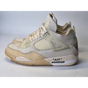Air Jordan 4 Retro Womens Sneakers Size 12 / Mens 10.5 Off White Sail CV9388-100